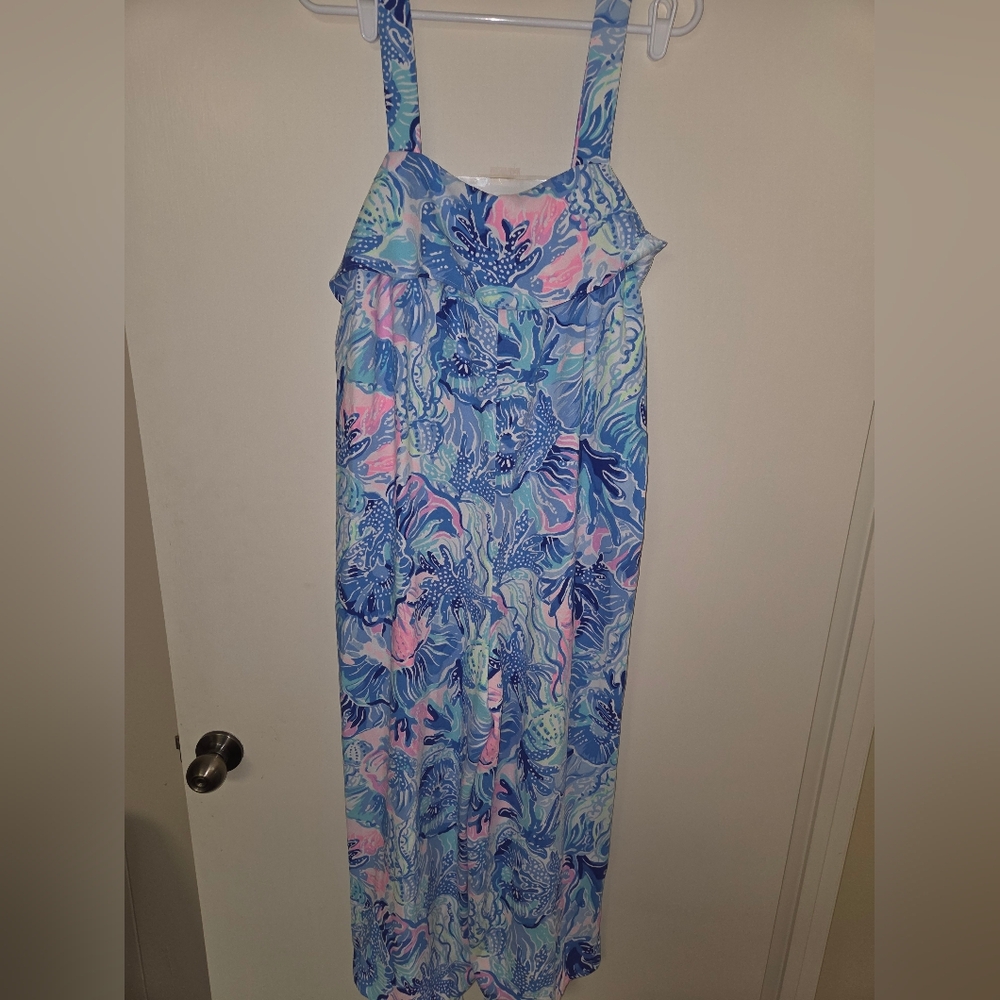 Lilly Pulitzer Blue and Pink Floral Jumpsuit